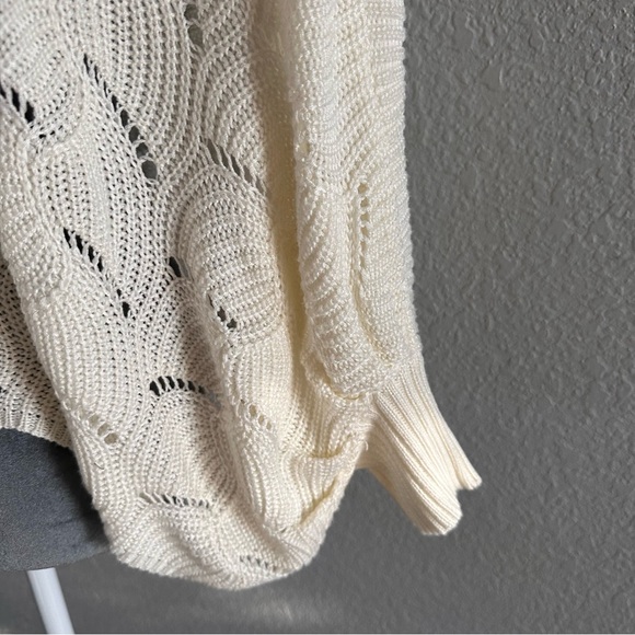 Moon & Madison Cream Knit Poncho Sweater – Size Small - Picture 3 of 6